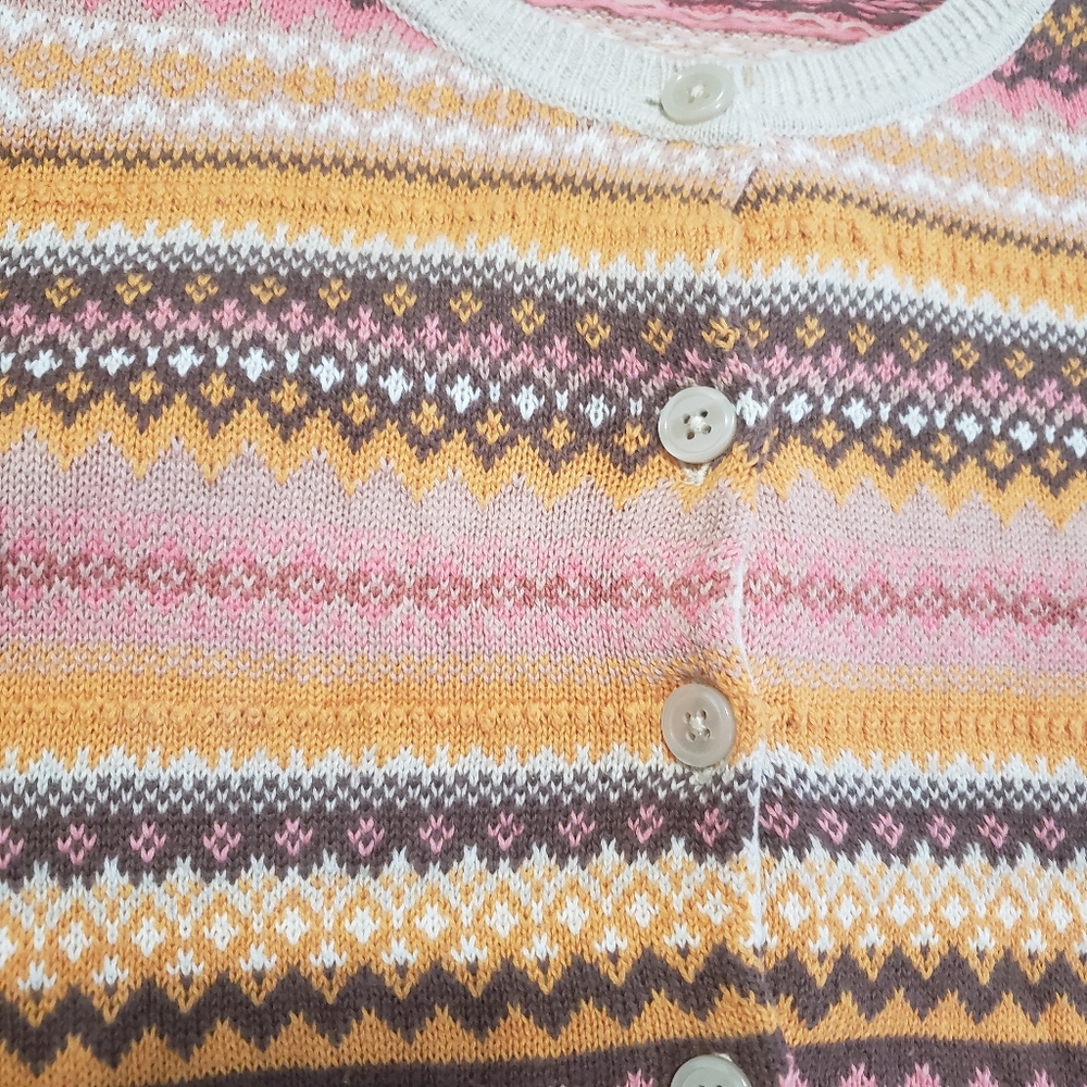 Talbots Fair Isle Cardigan Size Medium Petite - Picture 7 of 10